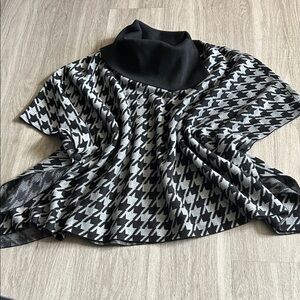 Anne Klein Black and Gray Cowl Neck Sweater